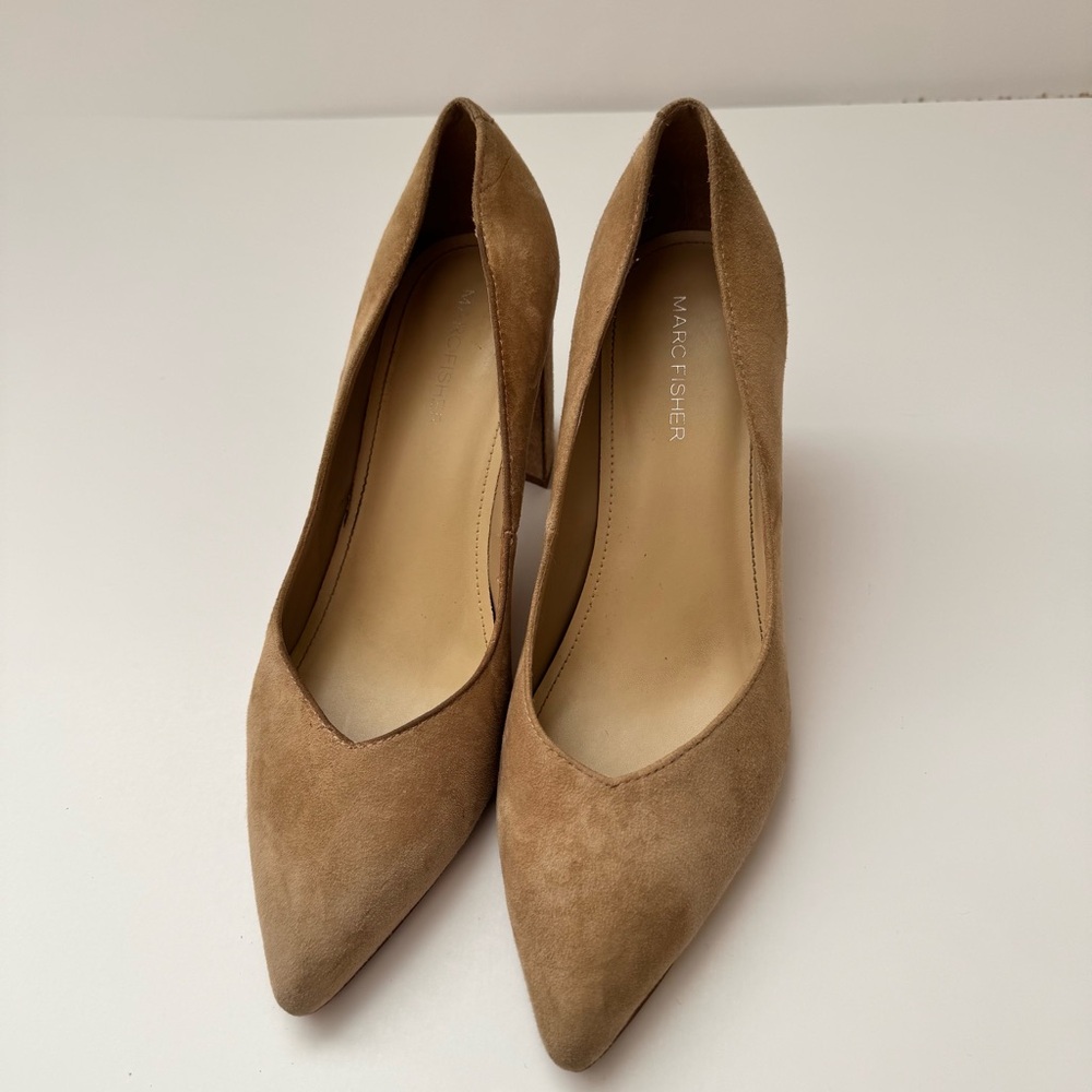 Marc Fisher Women's Beige Suede Pumps
